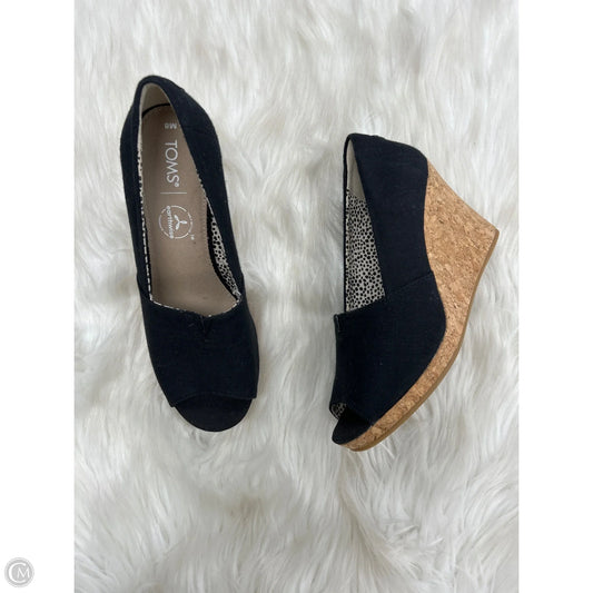 Sandals Heels Wedge By Toms In Black, Size: 8