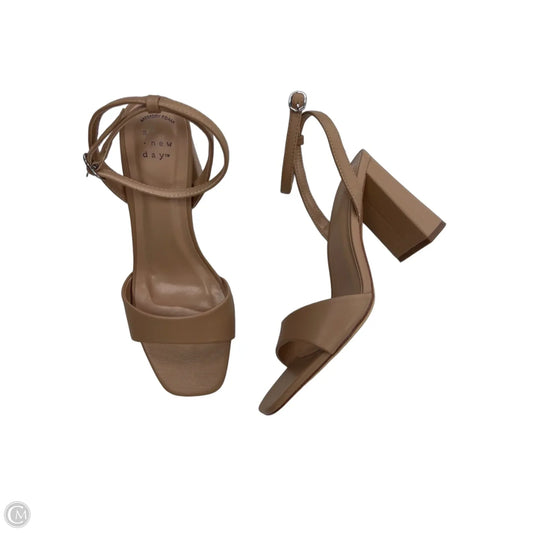 Sandals Heels Block By A New Day In Tan, Size: 8.5