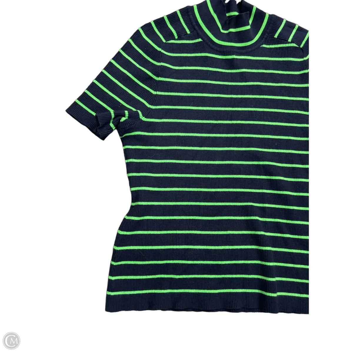 Top Short Sleeve By Free Assembly In Striped Pattern, Size: 2x