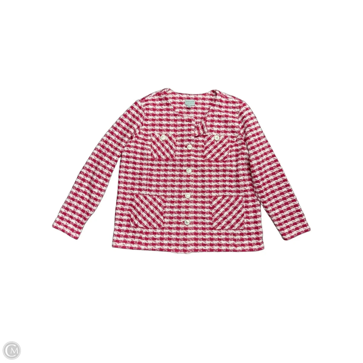 Blazer By Susan Graver In Plaid Pattern, Size: L