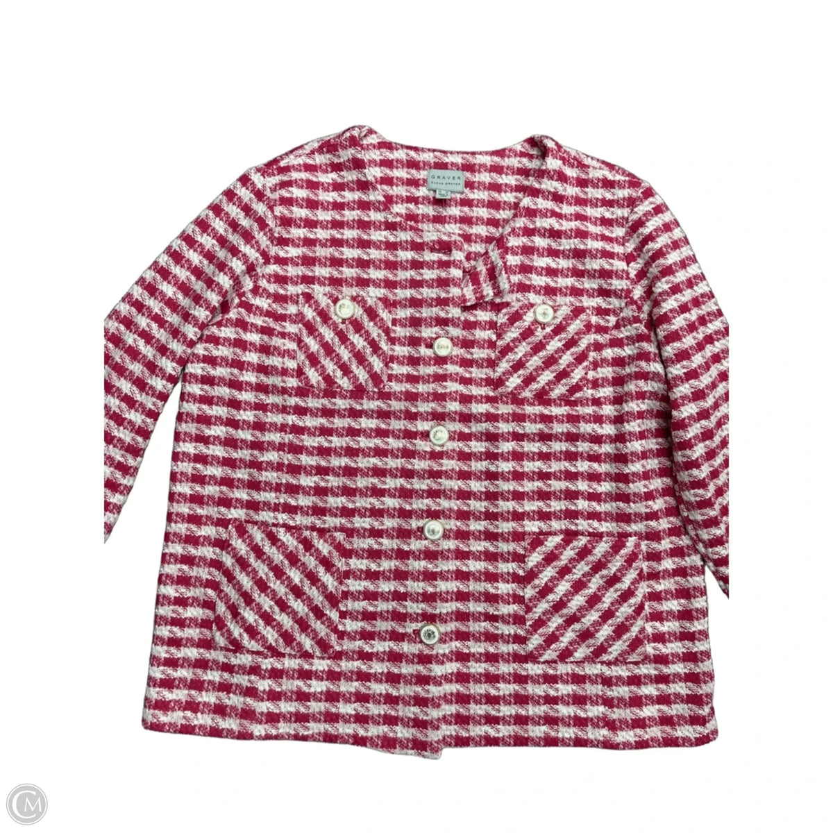 Blazer By Susan Graver In Plaid Pattern, Size: L