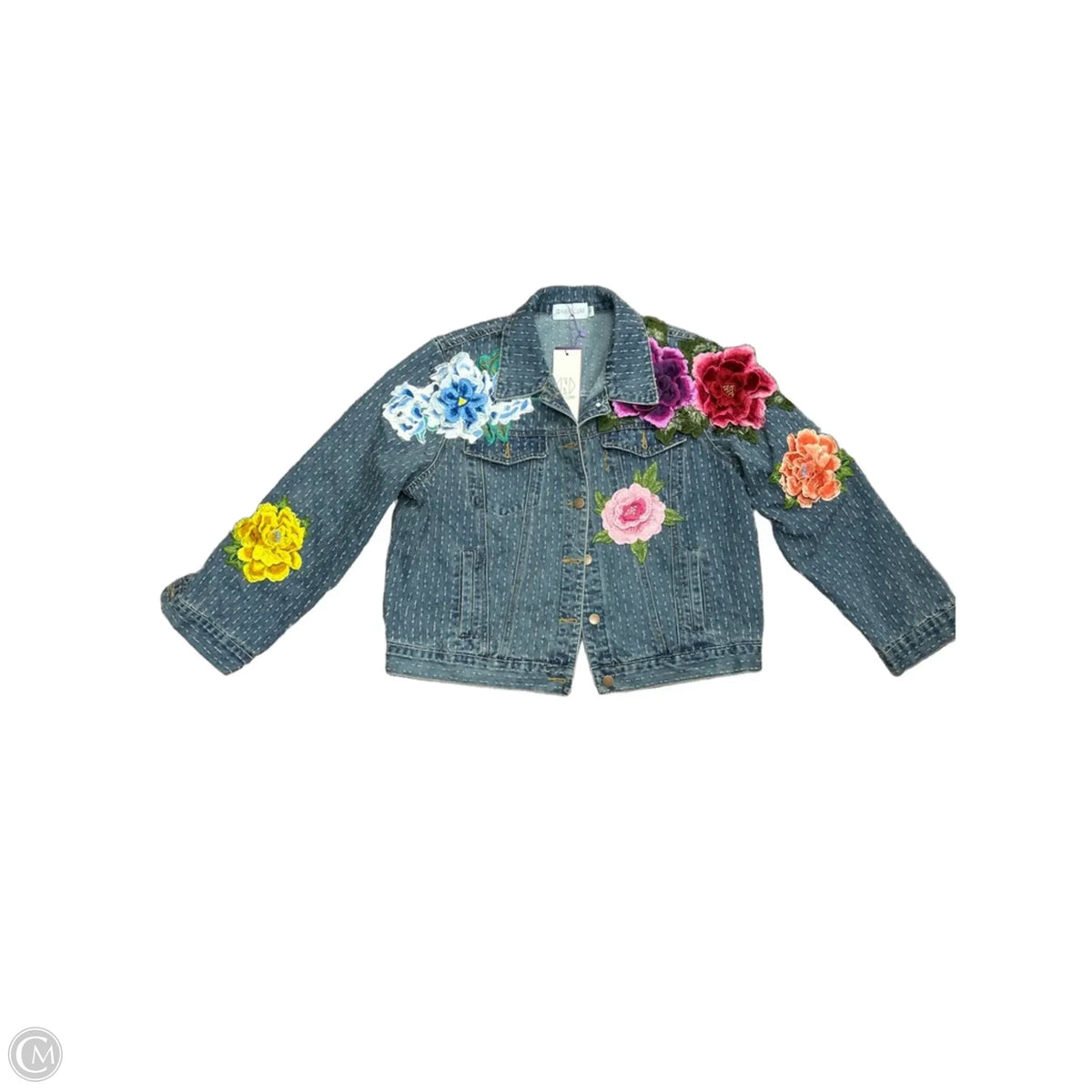 Jacket Denim By Clothes Mentor In Blue, Size: Xl