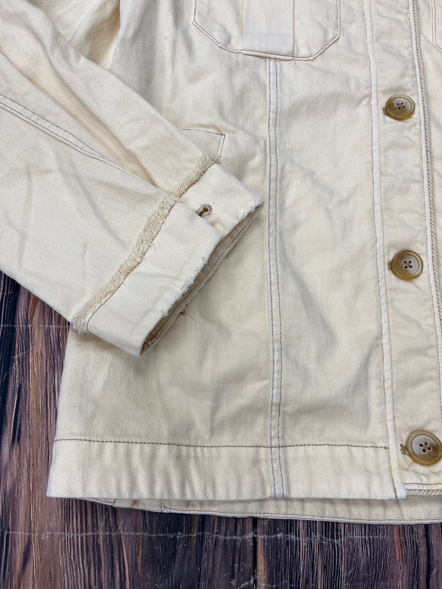 Cream Jacket Denim Free People, Size S