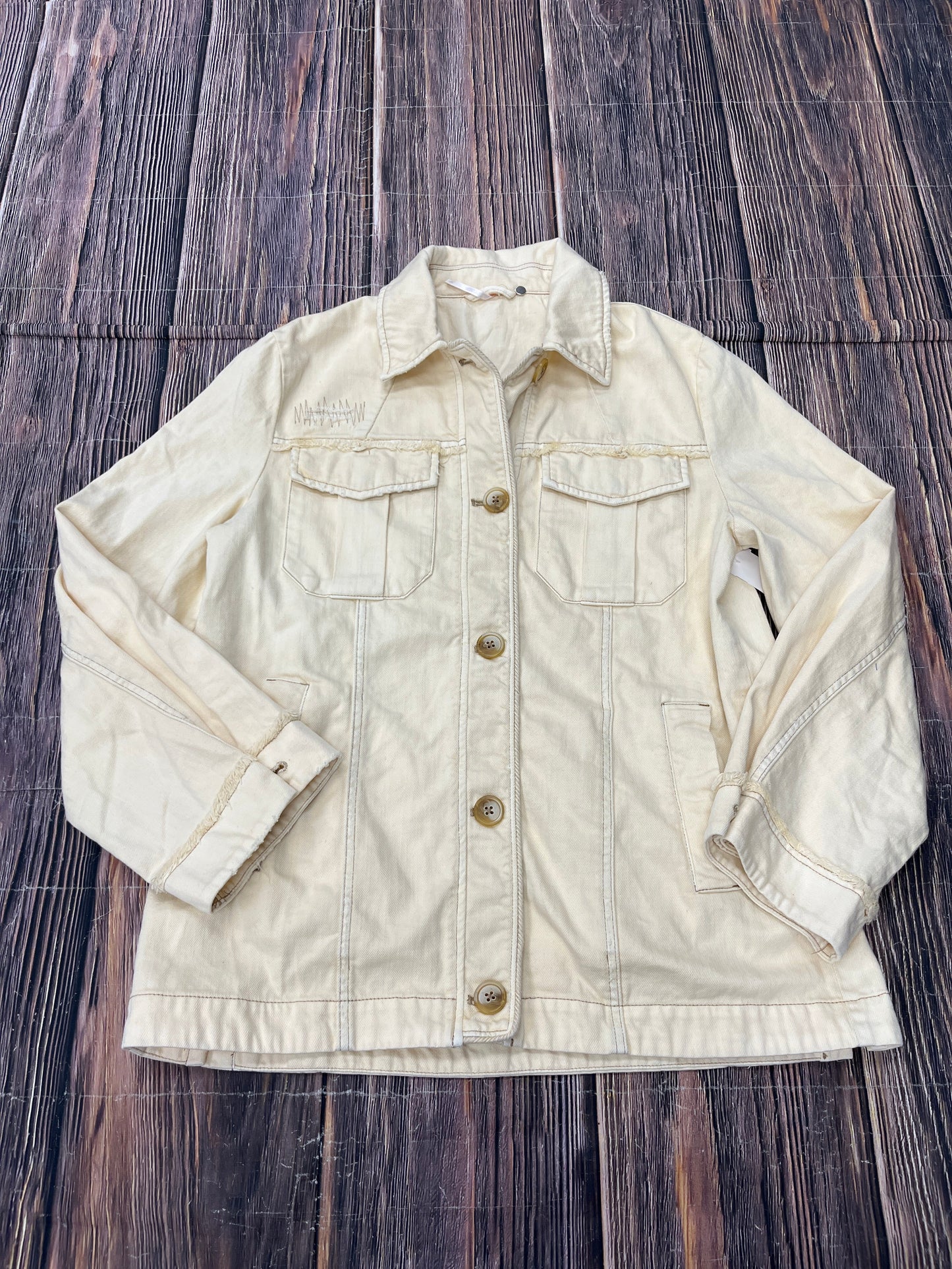 Cream Jacket Denim Free People, Size S