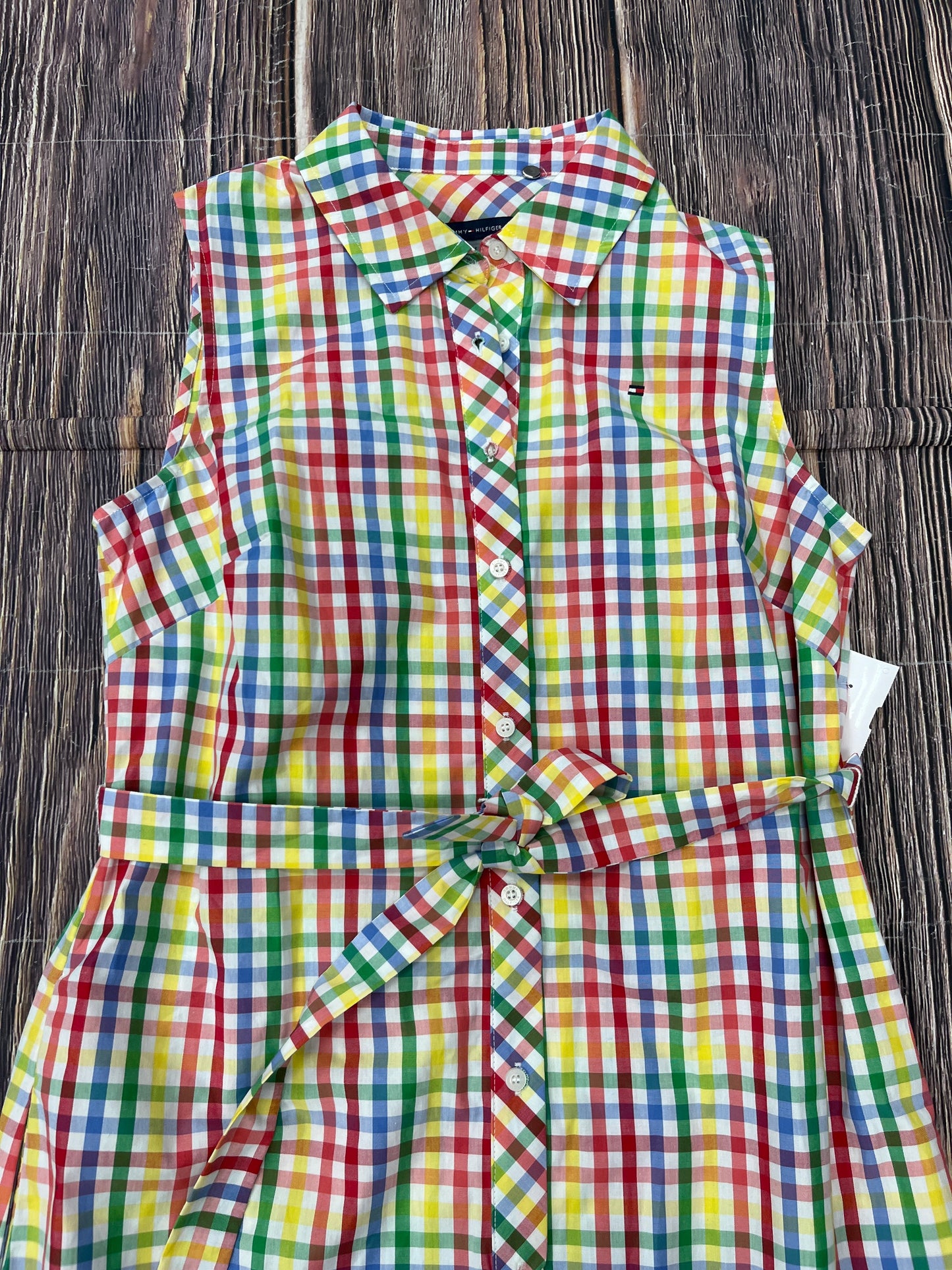 Plaid Pattern Dress Casual Midi Tommy Hilfiger, Size S