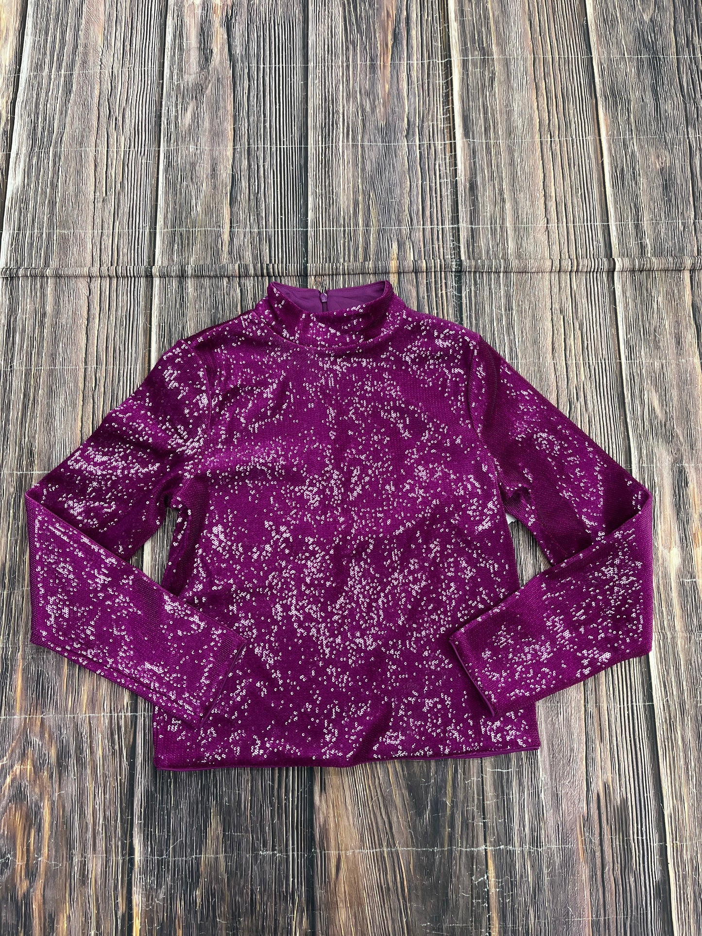 Purple Blouse Long Sleeve Express, Size L