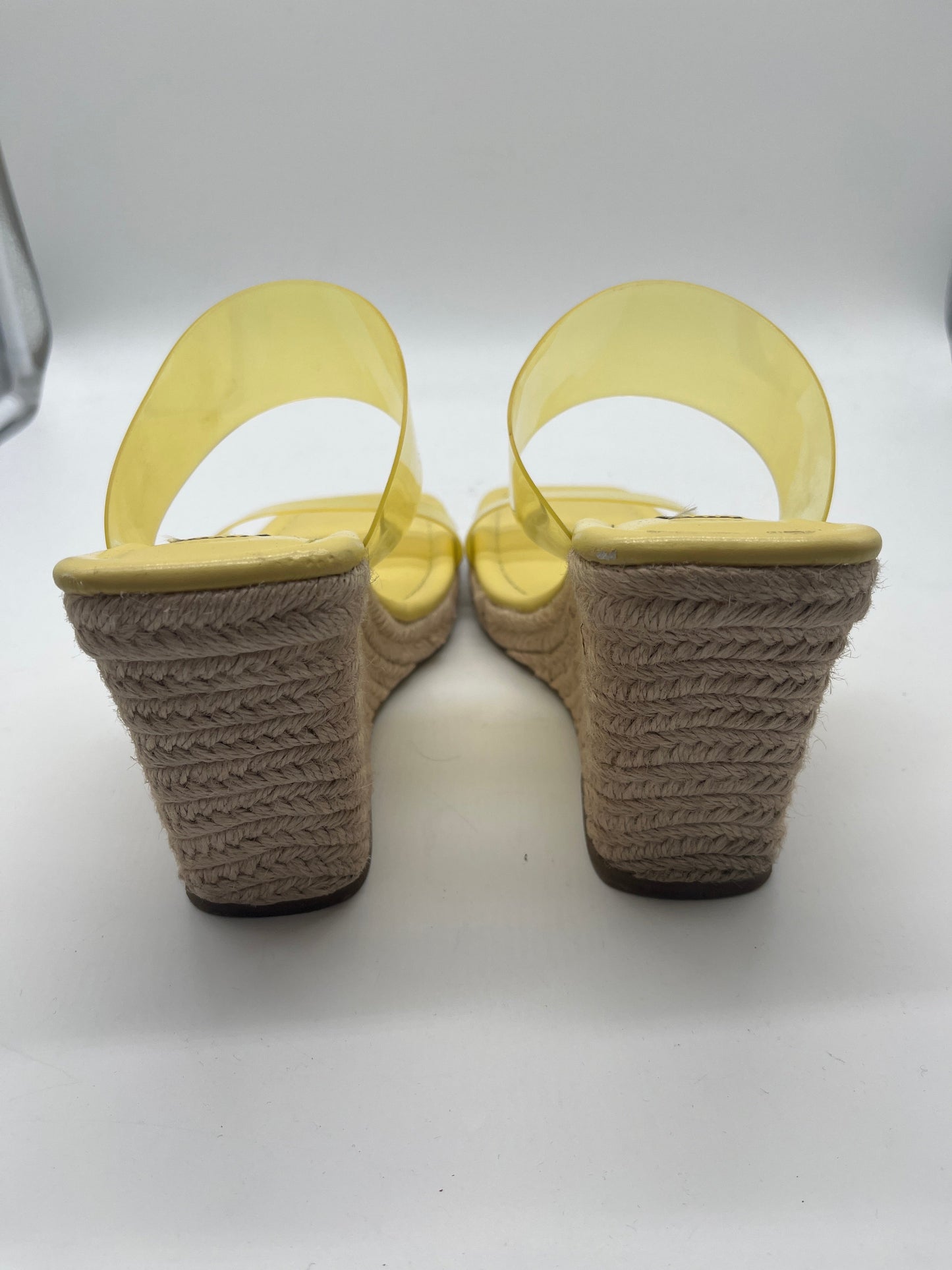 Yellow Sandals Heels Wedge Clothes Mentor, Size 9.5