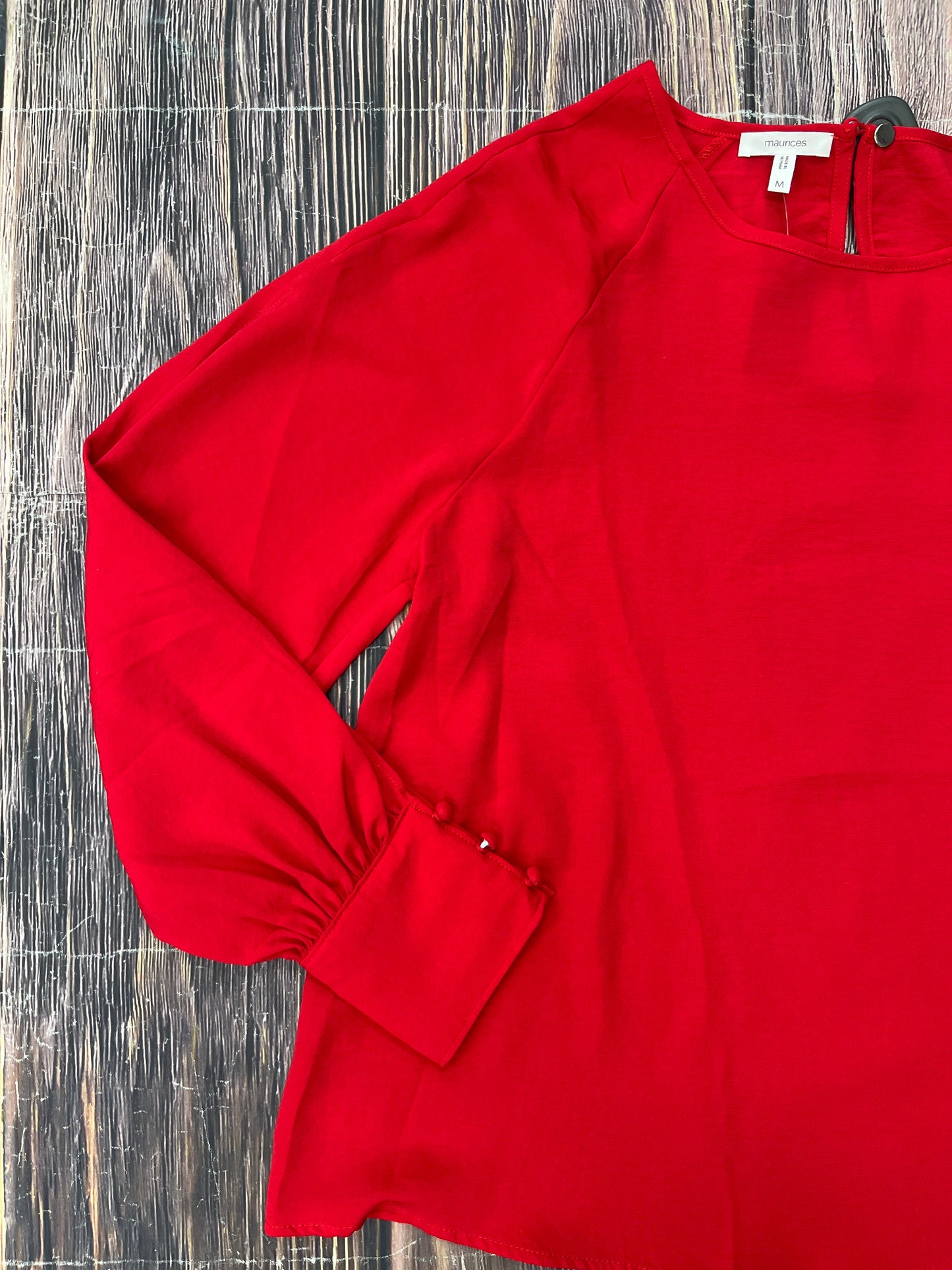 Top Long Sleeve By Maurices In Red, Size: M