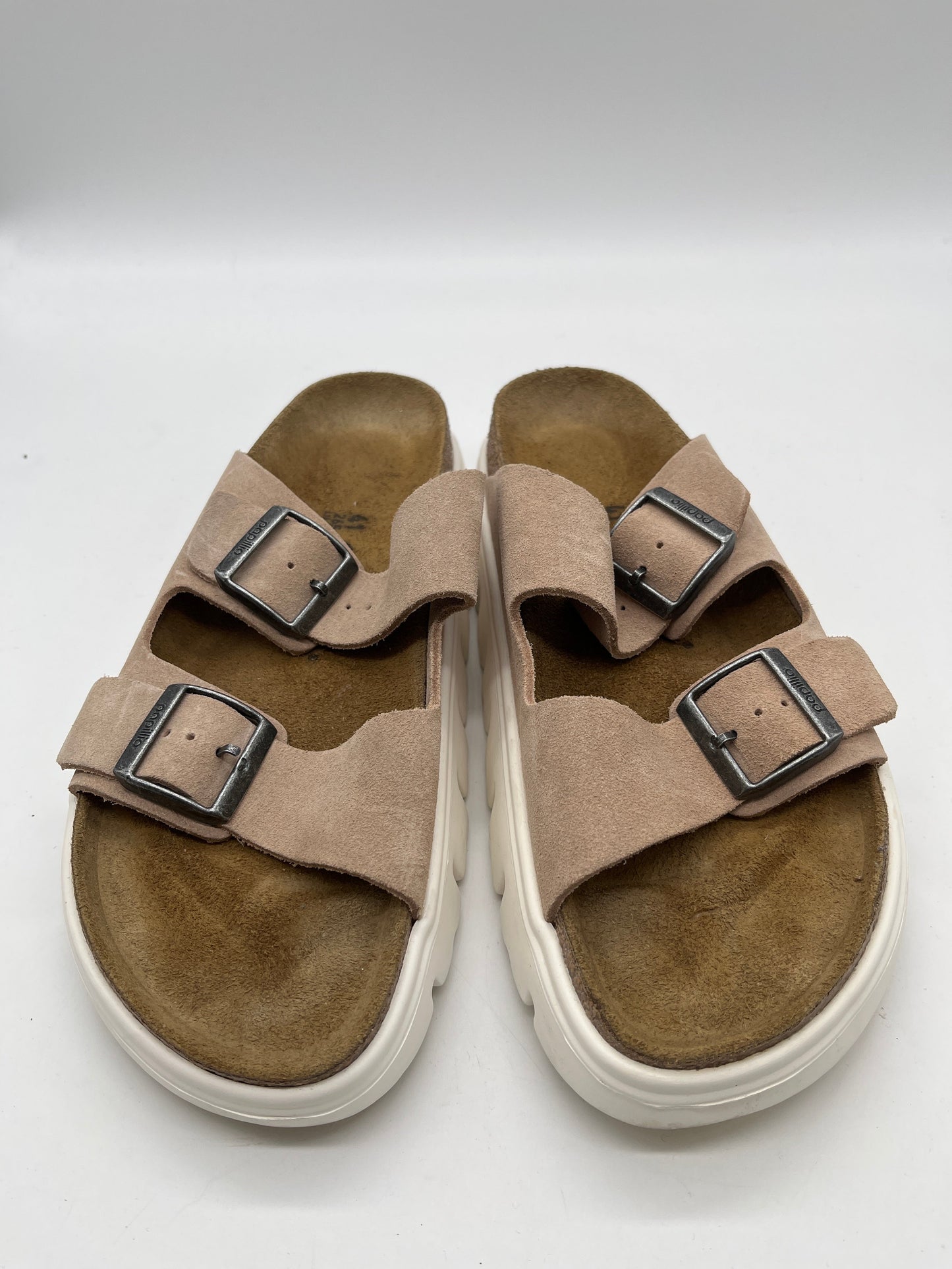 Sandals Flats By Birkenstock In Tan, Size: 10