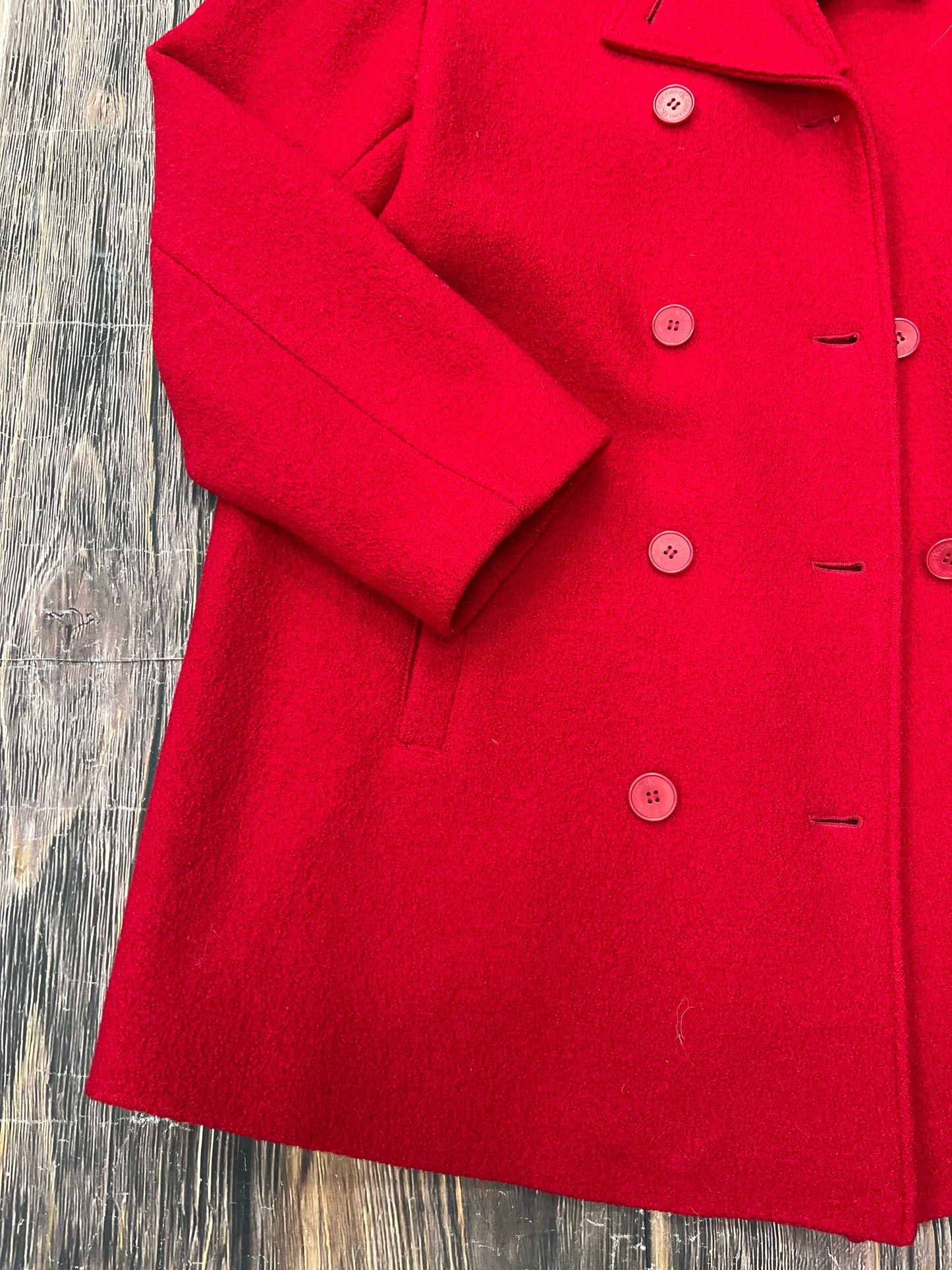 Coat Peacoat By Calvin Klein In Red, Size: L