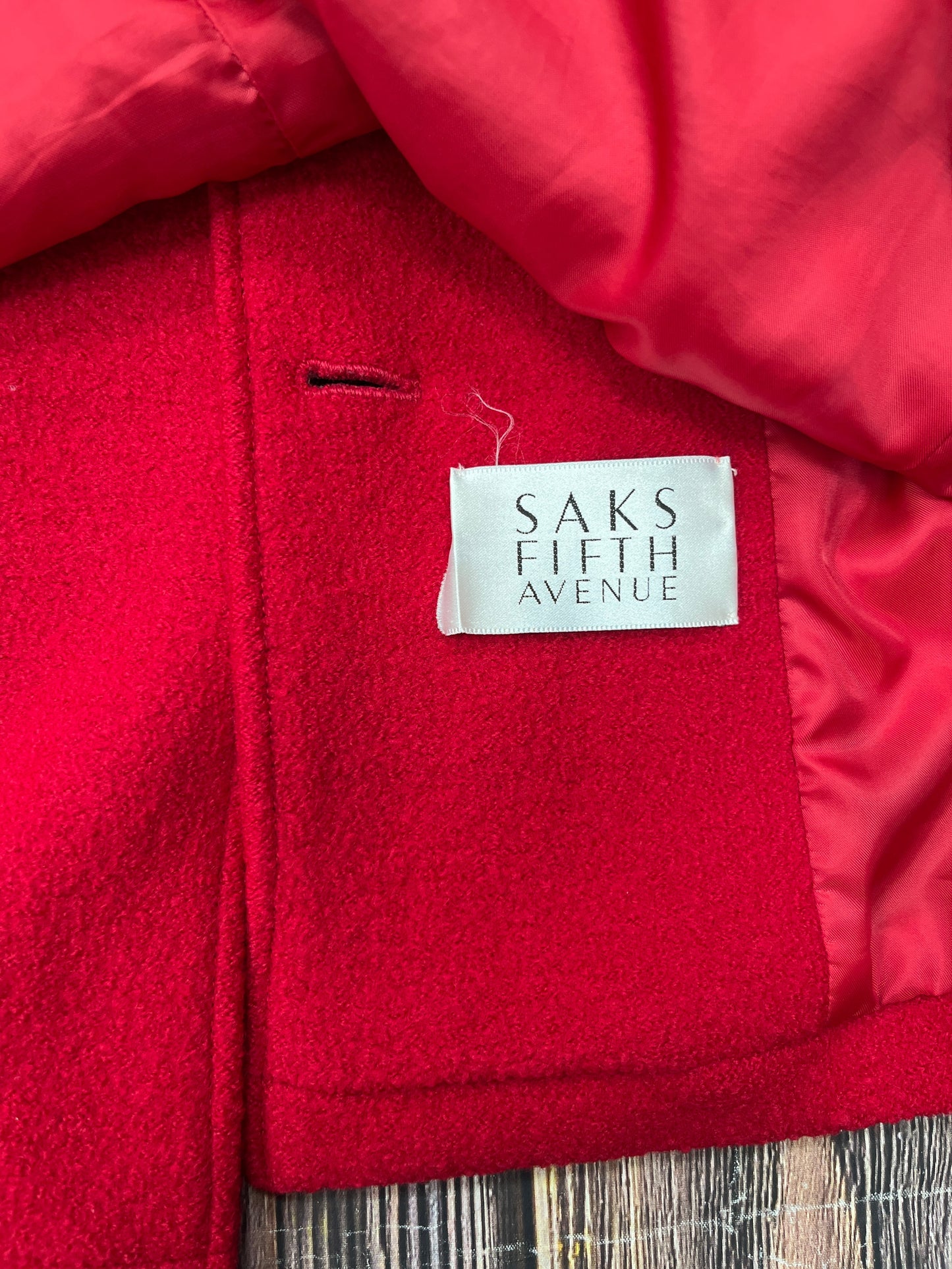 Coat Peacoat By Calvin Klein In Red, Size: L