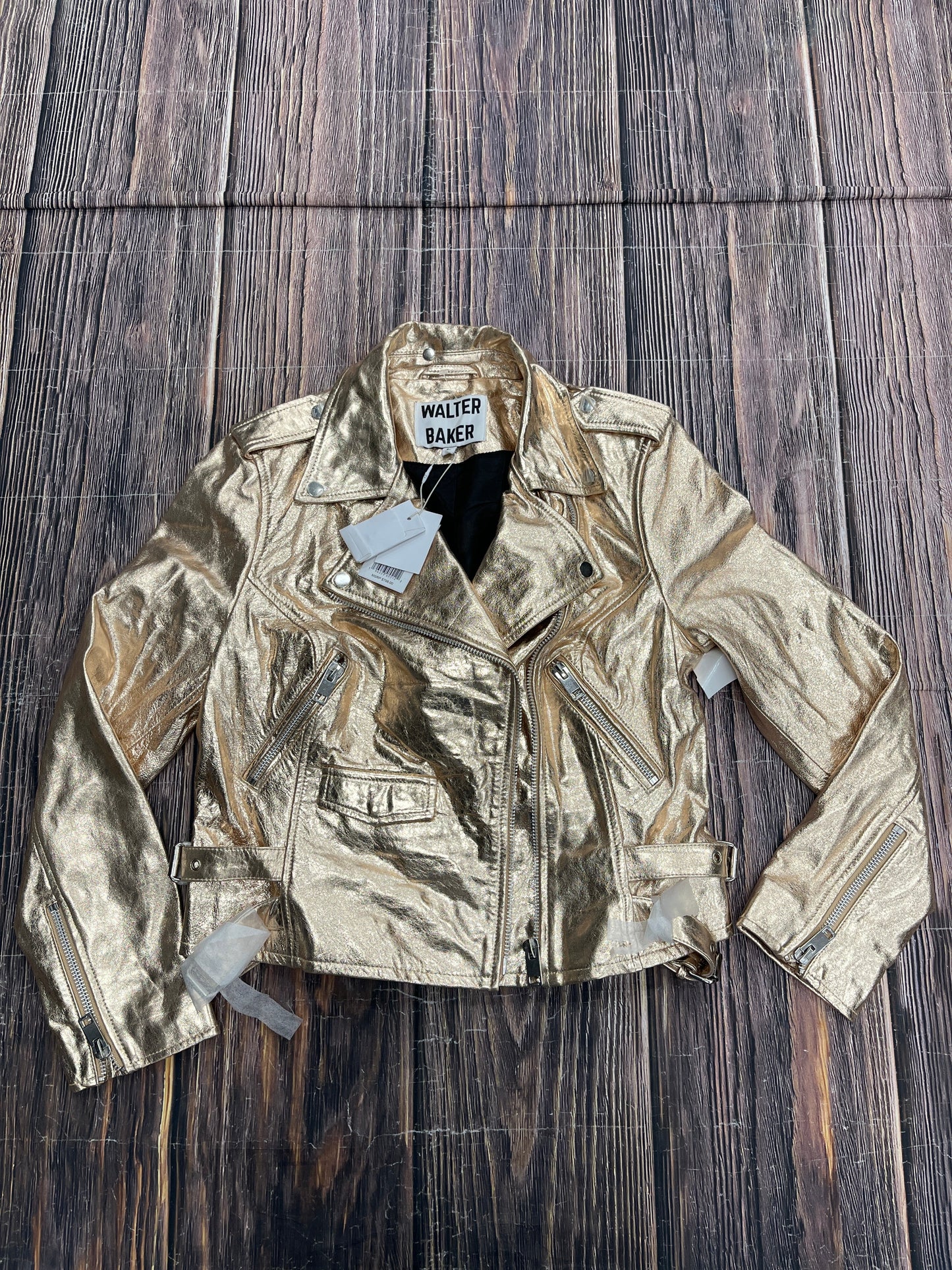 Jacket Leather By Walter Baker In Gold, Size: L