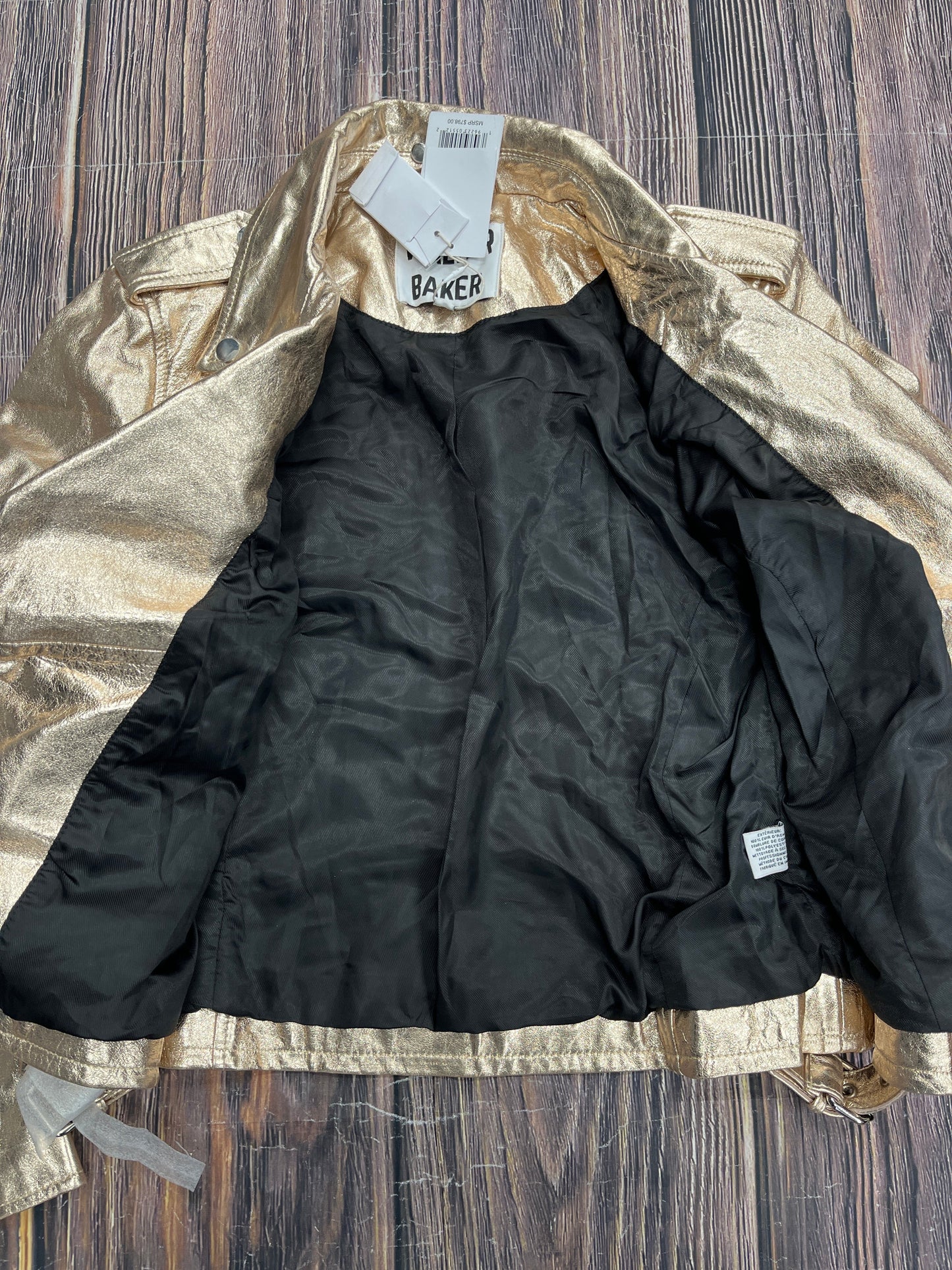 Jacket Leather By Walter Baker In Gold, Size: L