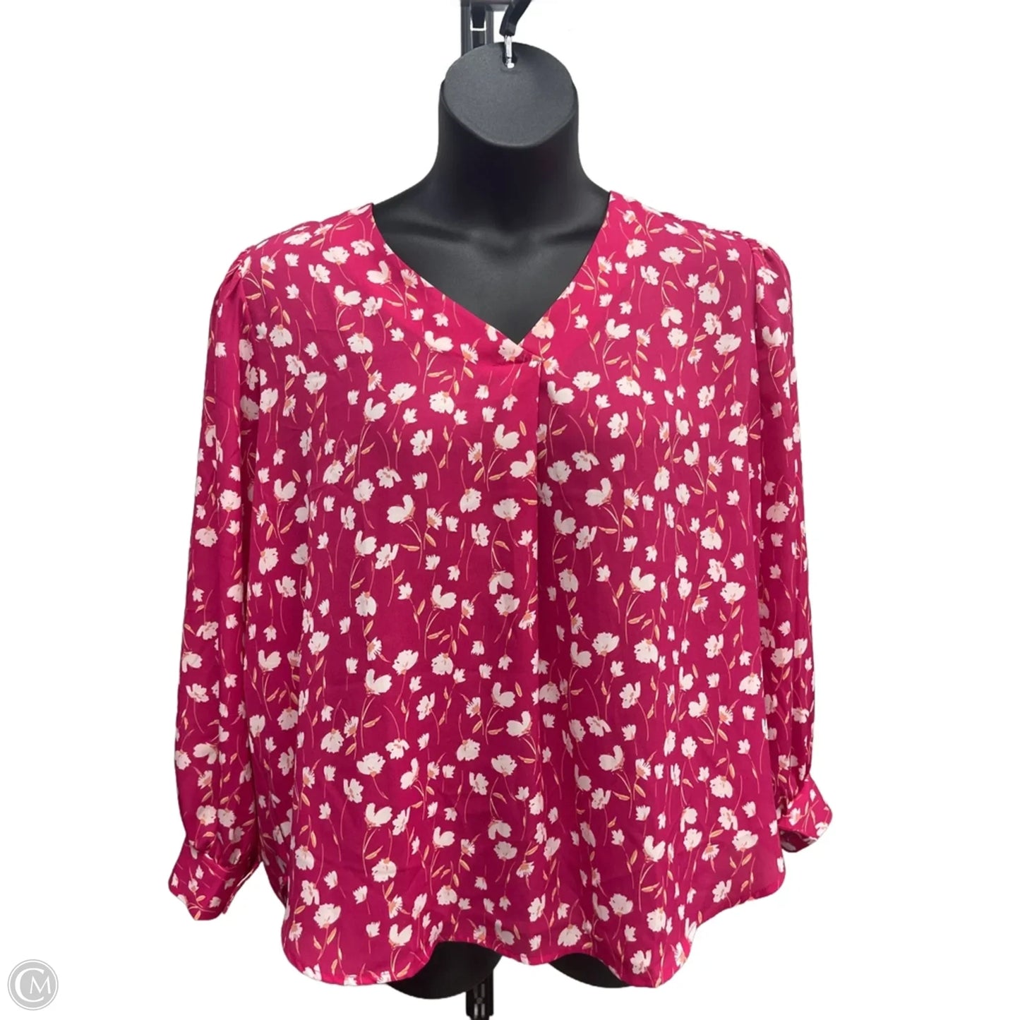 Top Long Sleeve By Lush In Pink, Size: 1x