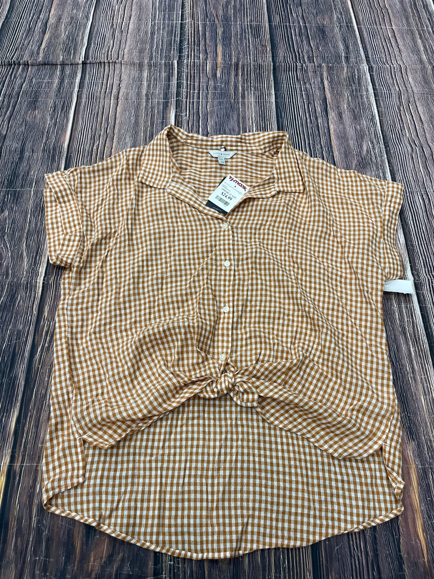 Top Short Sleeve By Lucky Brand In Orange, Size: M