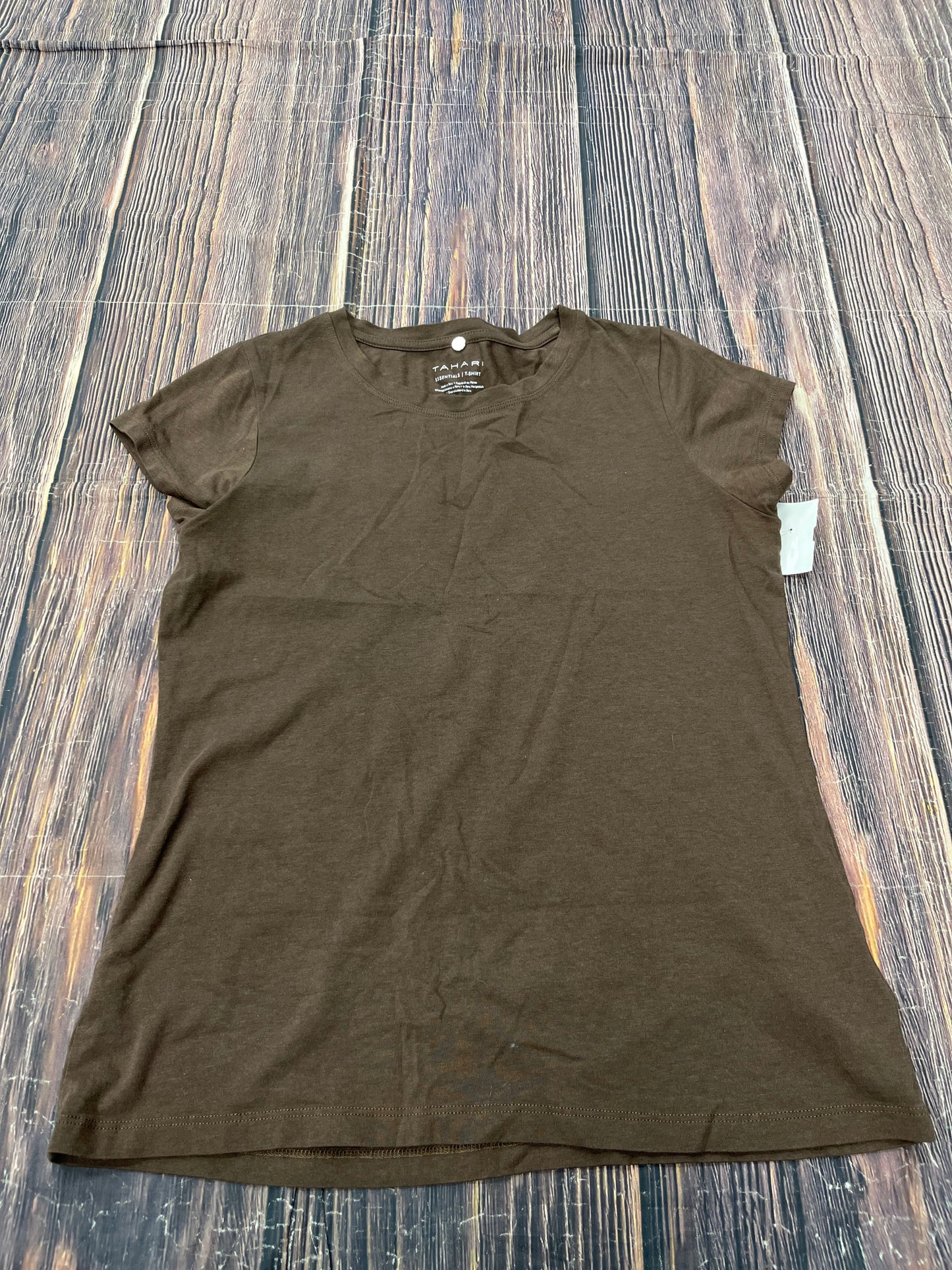 Top Short Sleeve Basic By Tahari By Arthur Levine In Brown, Size: M