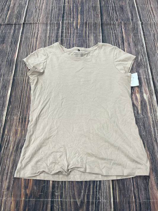 Top Short Sleeve Basic By Tahari By Arthur Levine In Tan, Size: S