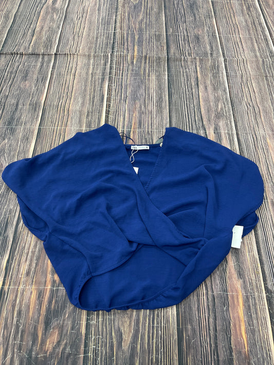 Top Short Sleeve By Zara In Blue, Size: M