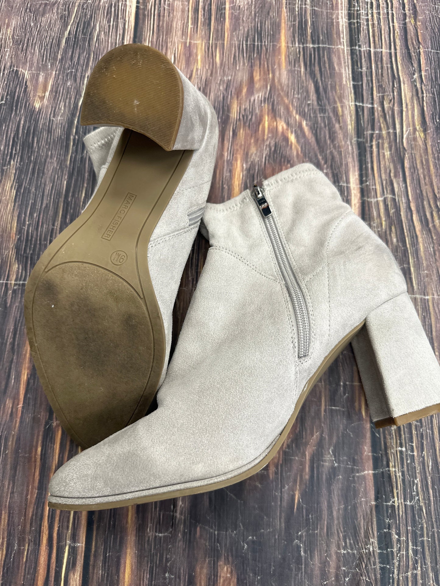 Boots Ankle Heels By Marc Fisher In Grey, Size: 9