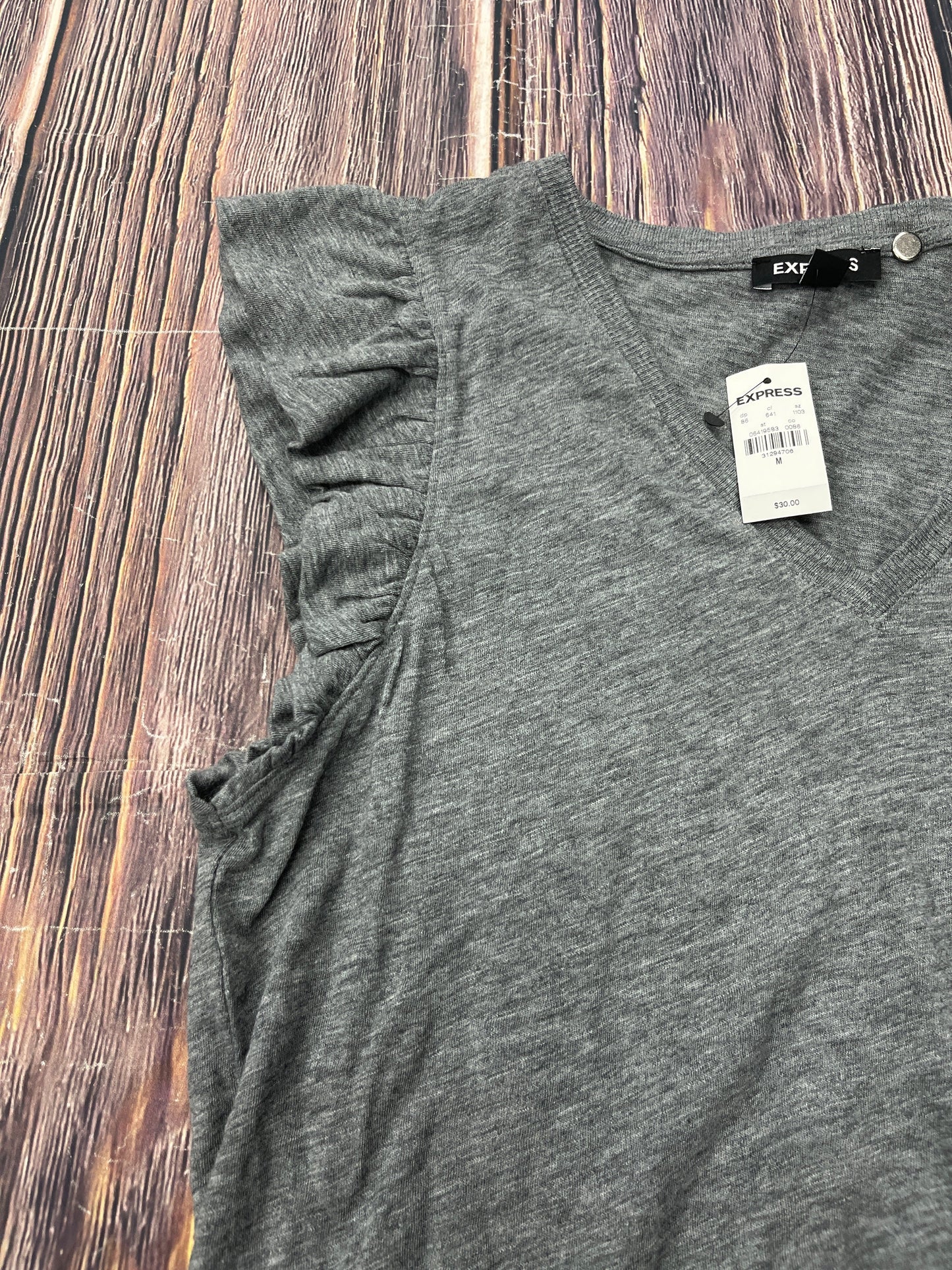 Top Short Sleeve By Express In Grey, Size: M