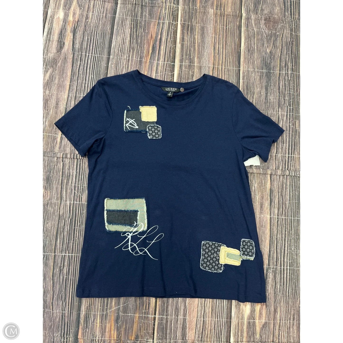 Top Short Sleeve By Lauren By Ralph Lauren In Blue, Size: M