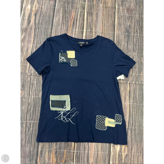 Top Short Sleeve By Lauren By Ralph Lauren In Blue, Size: M