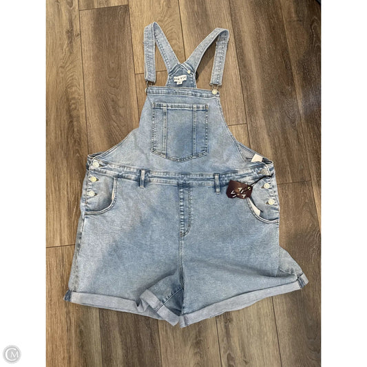 Shortalls By Ava & Viv In Blue Denim, Size: 20