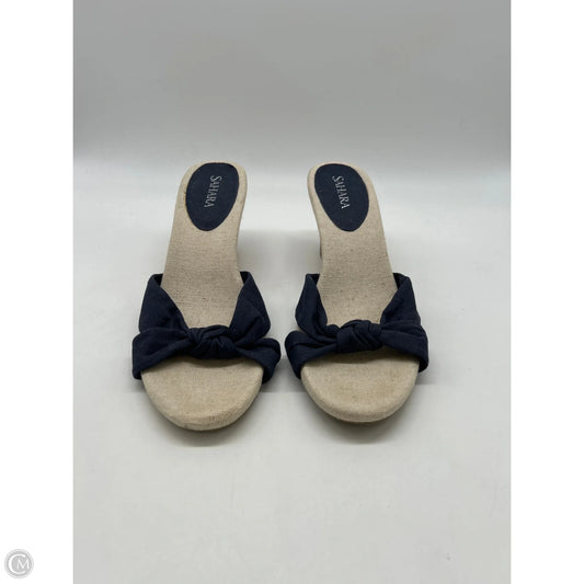 Sandals Heels Wedge By Clothes Mentor In Blue, Size: 10