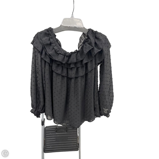 Top Long Sleeve By Oddi In Black, Size: M