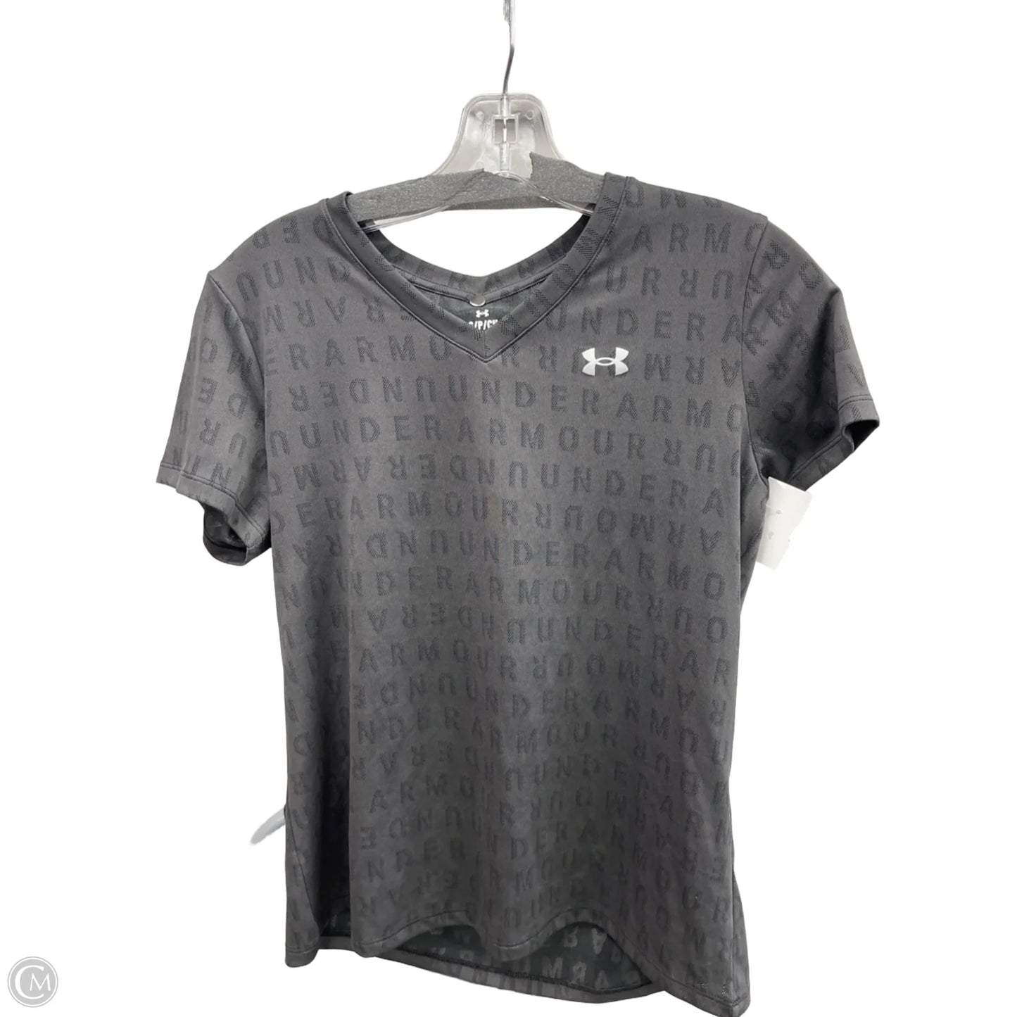 Athletic Top Short Sleeve By Under Armour In Grey, Size: S