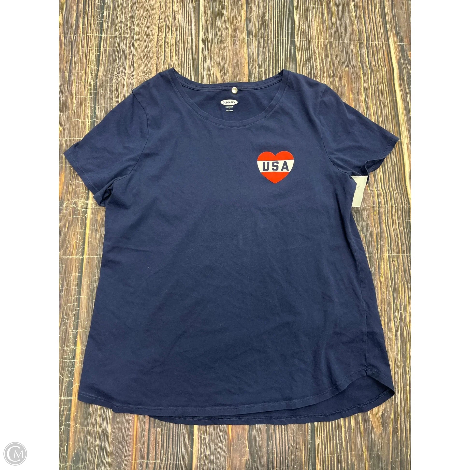Top Short Sleeve Basic By Old Navy In Blue, Size: L