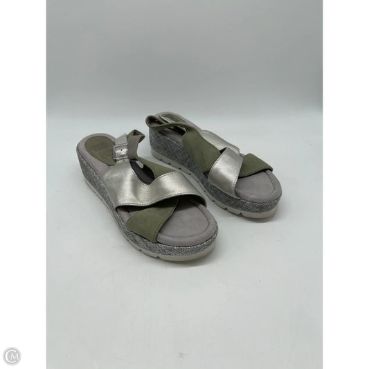 Sandals Heels Wedge By Clothes Mentor In Green, Size: 8.5