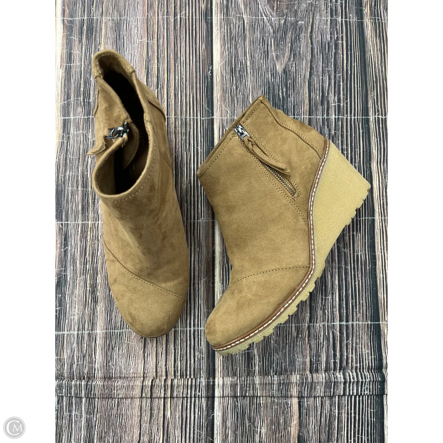Boots Ankle Heels By Toms In Tan, Size: 10