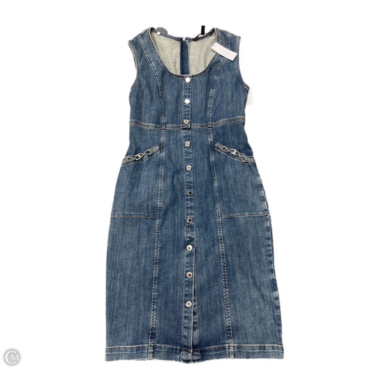 Dress Casual Midi By White House Black Market In Blue Denim, Size: M