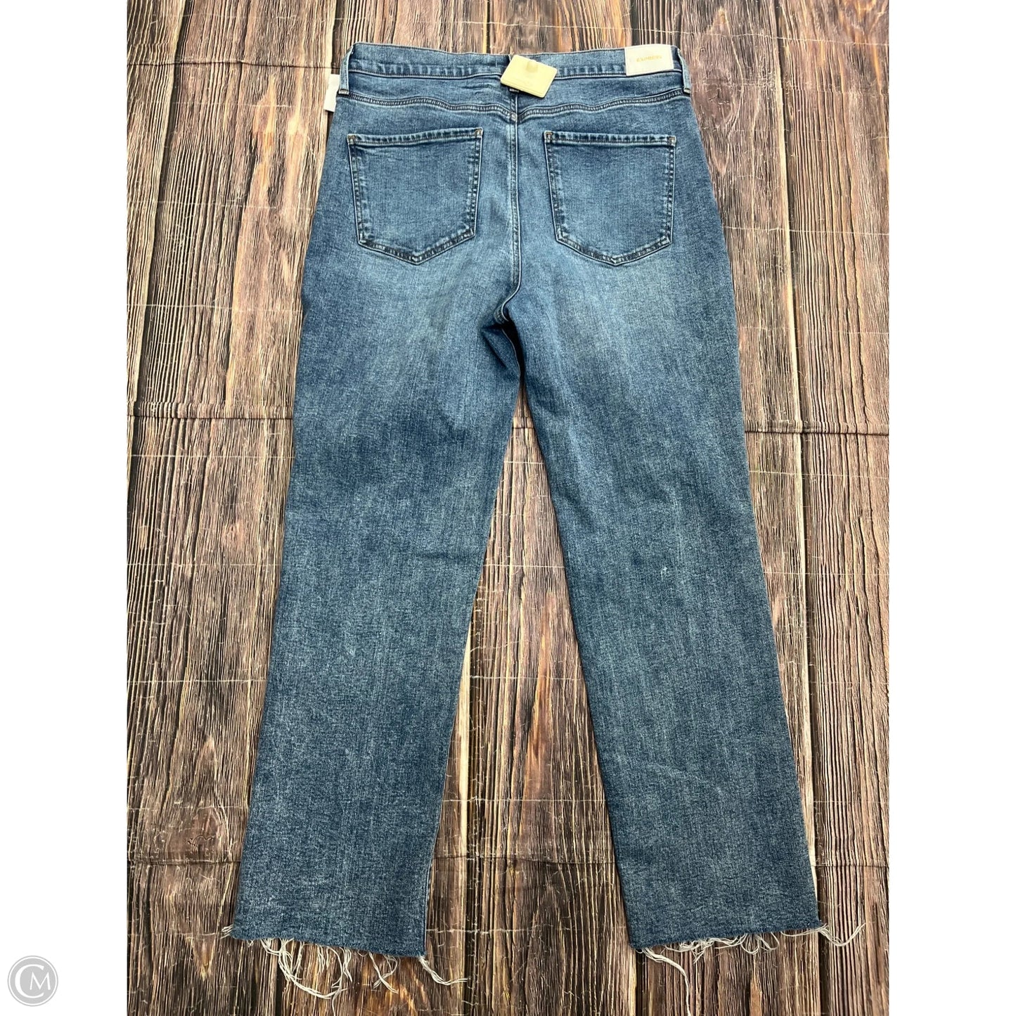 Jeans Straight By Express In Blue Denim, Size: 14