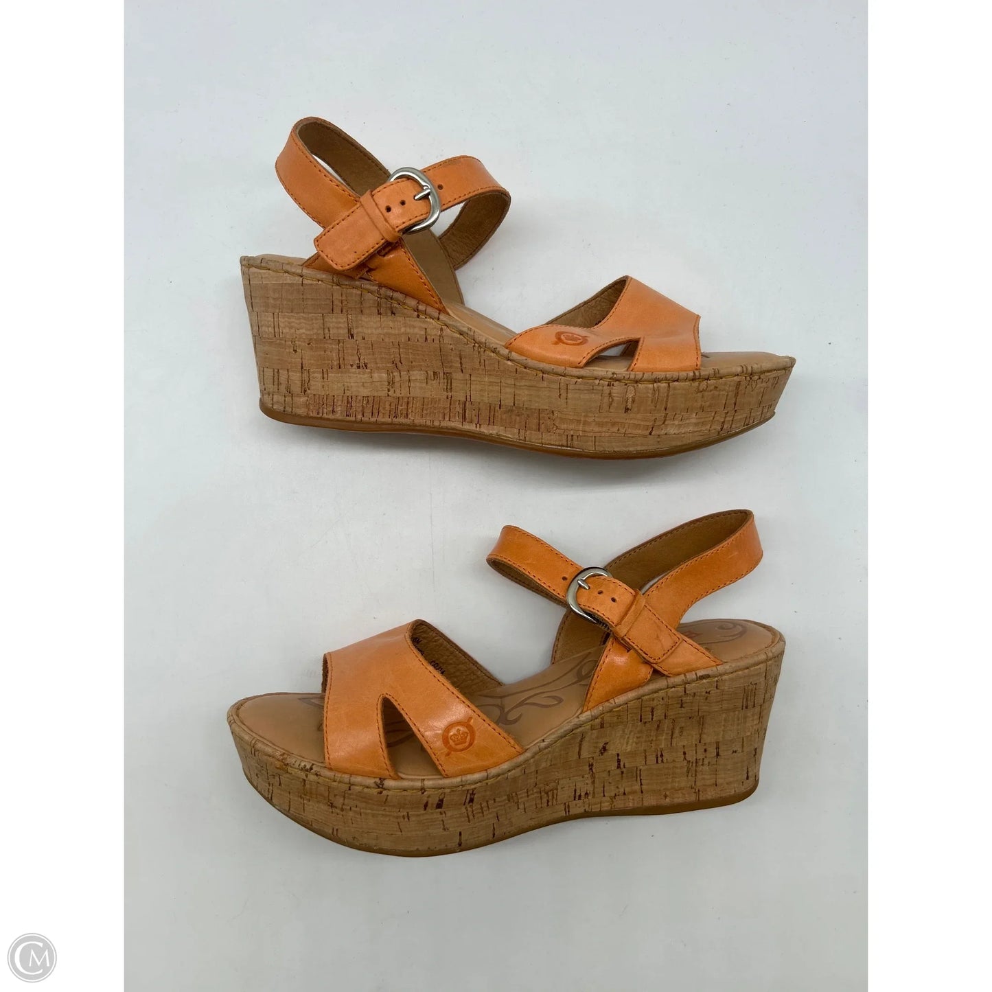 Sandals Heels Wedge By Born In Orange, Size: 8