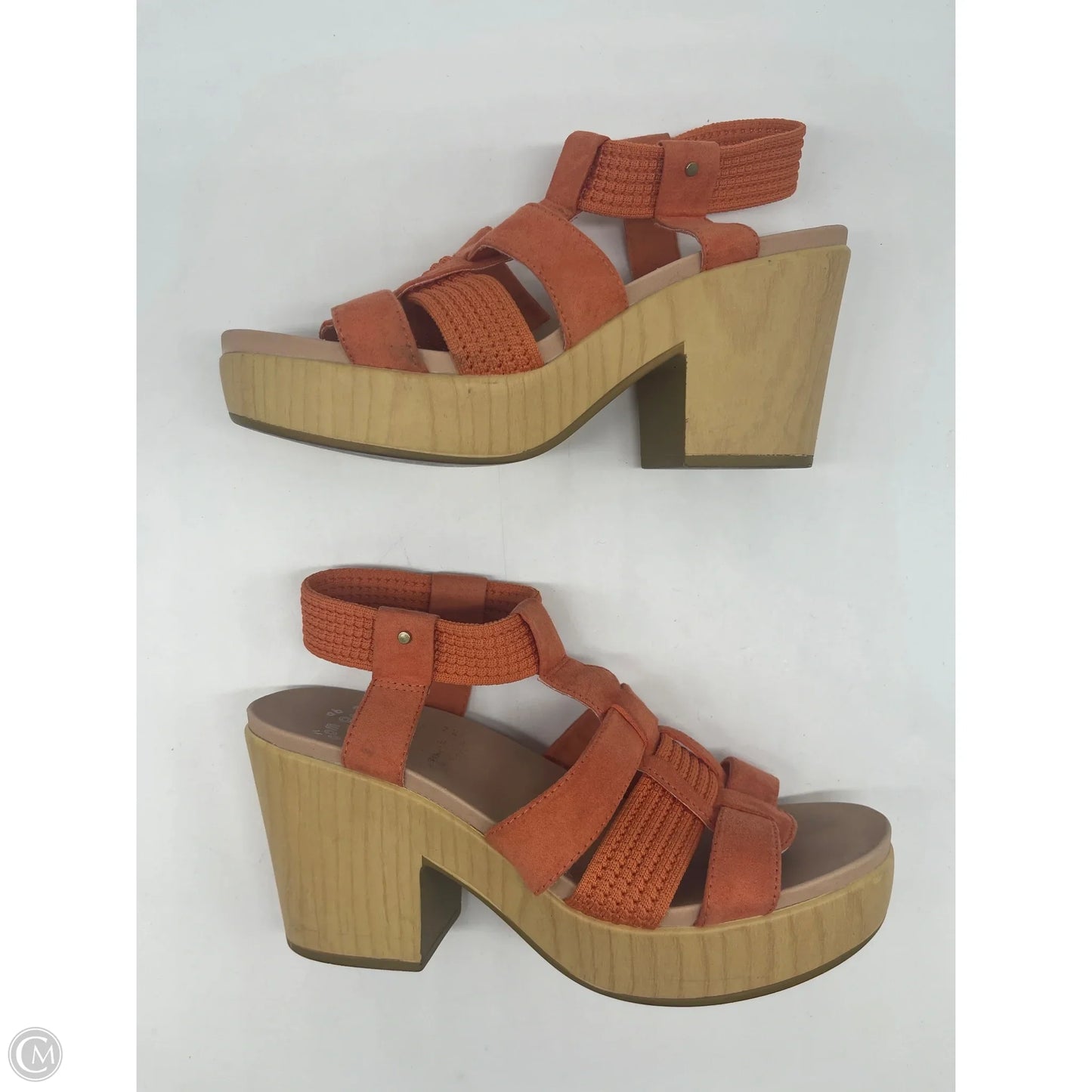 Sandals Heels Block By Dr Scholls In Orange, Size: 8