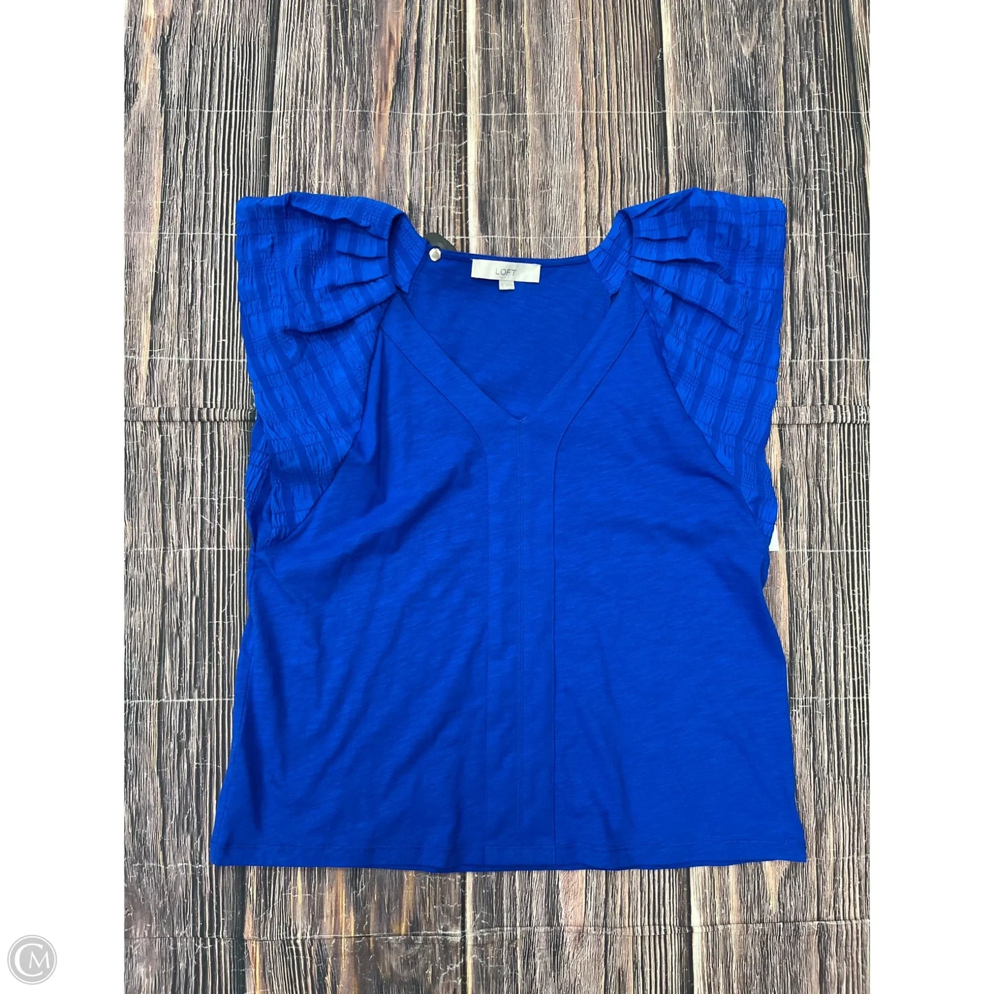 Top Short Sleeve By Loft In Blue, Size: M