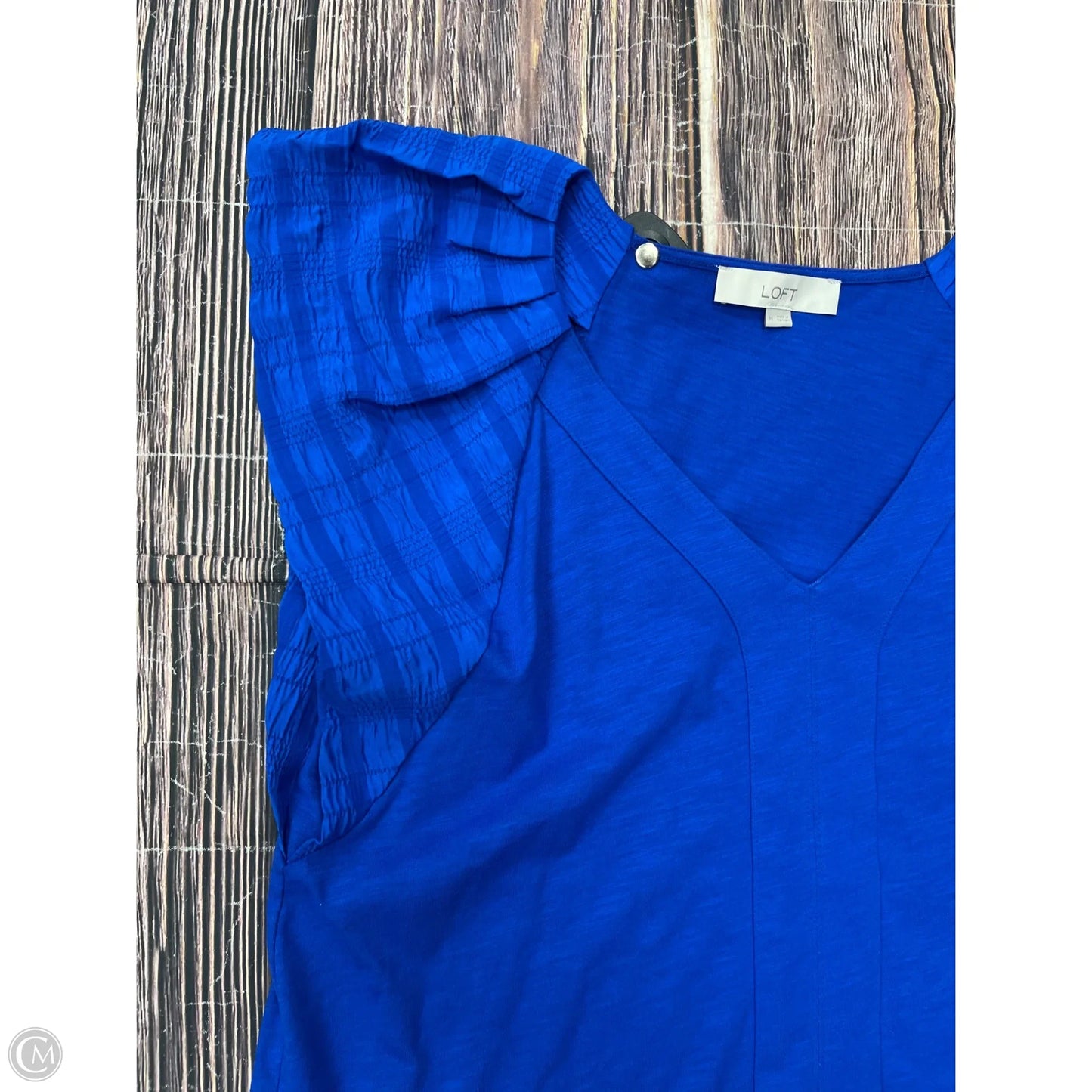 Top Short Sleeve By Loft In Blue, Size: M