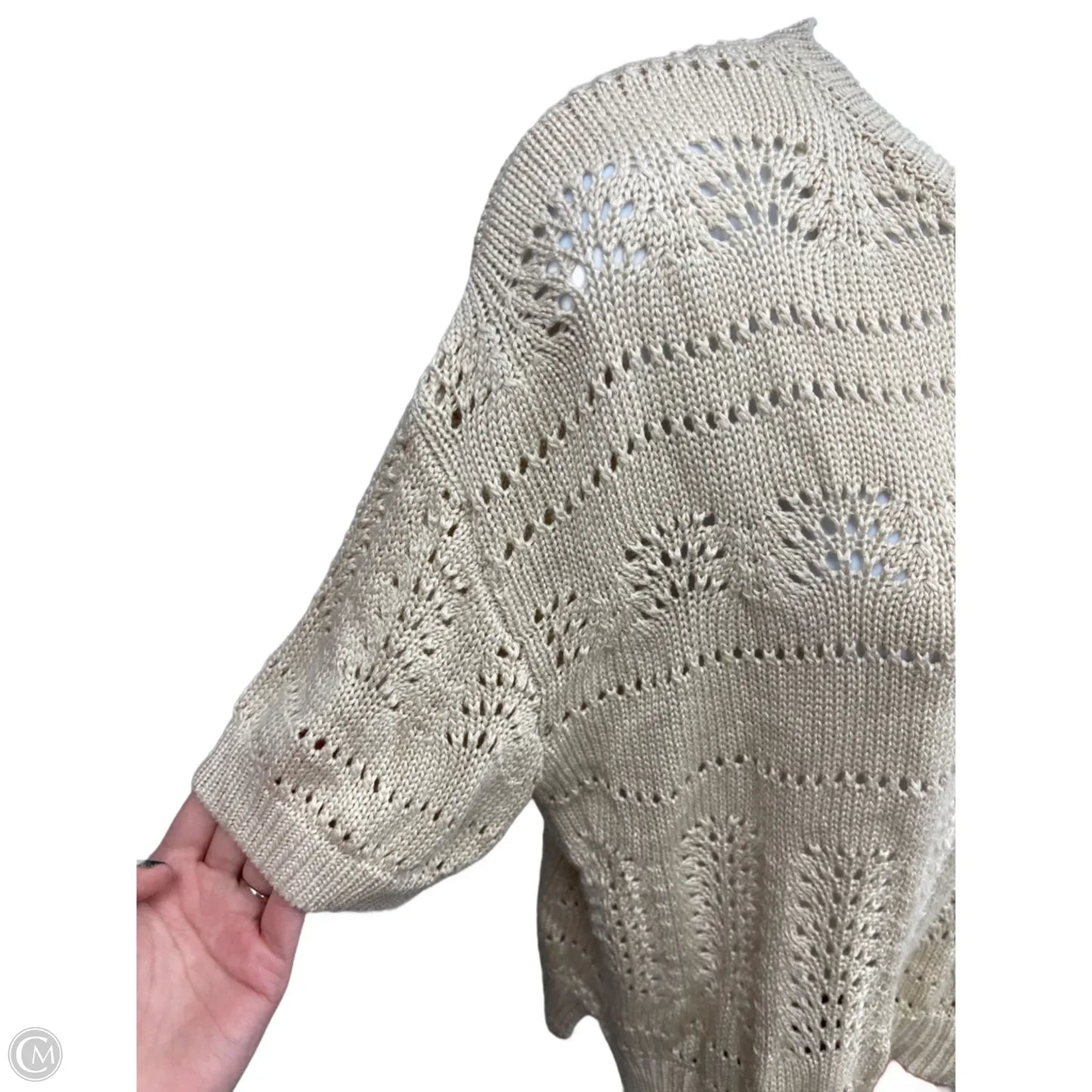 Sweater Short Sleeve By Wishlist In Cream, Size: L