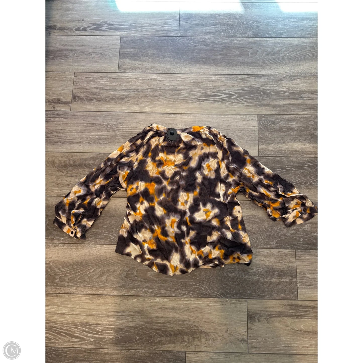 Top Long Sleeve By Evereve In Brown, Size: Xl