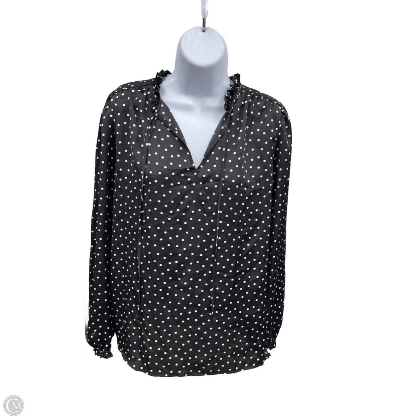 Top Long Sleeve By Loft In Black, Size: L