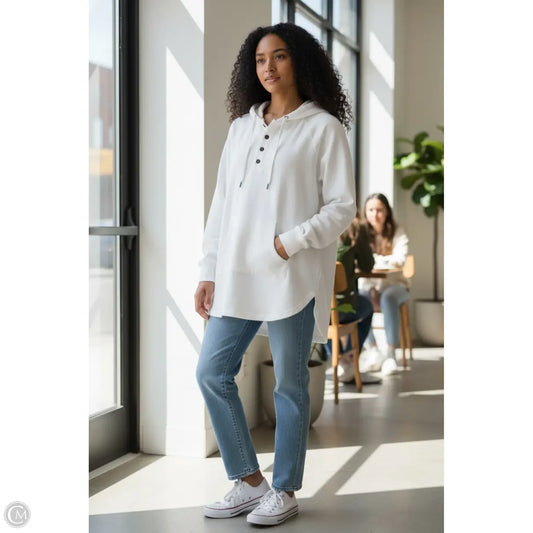 Sweatshirt Hoodie By Maurices In White, Size: 1x