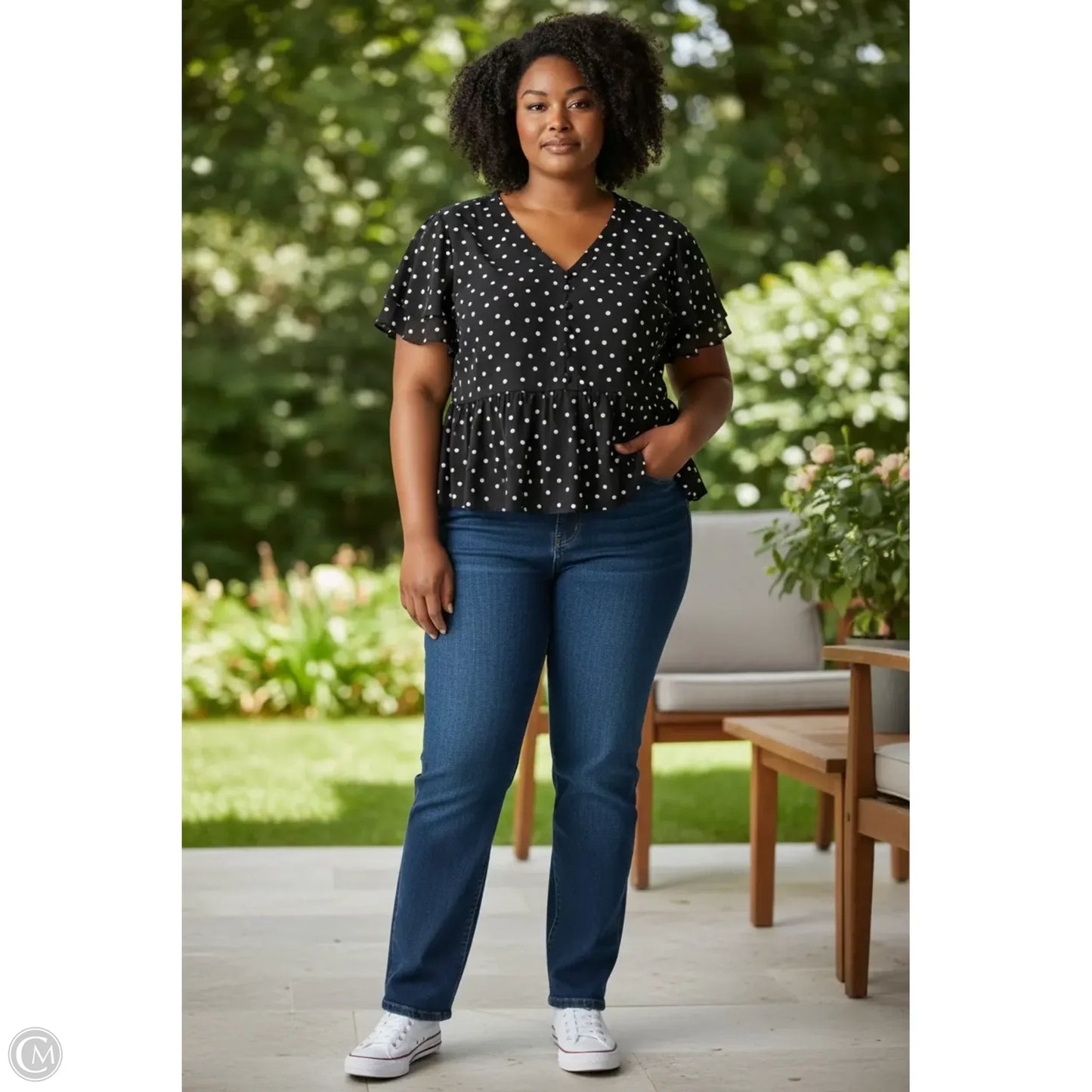 Top Short Sleeve By Lane Bryant In Blue, Size: 2x