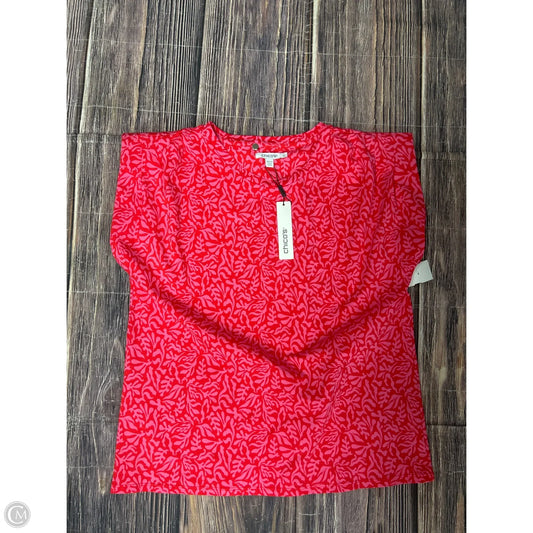 Top Short Sleeve By Chicos In Pink, Size: M
