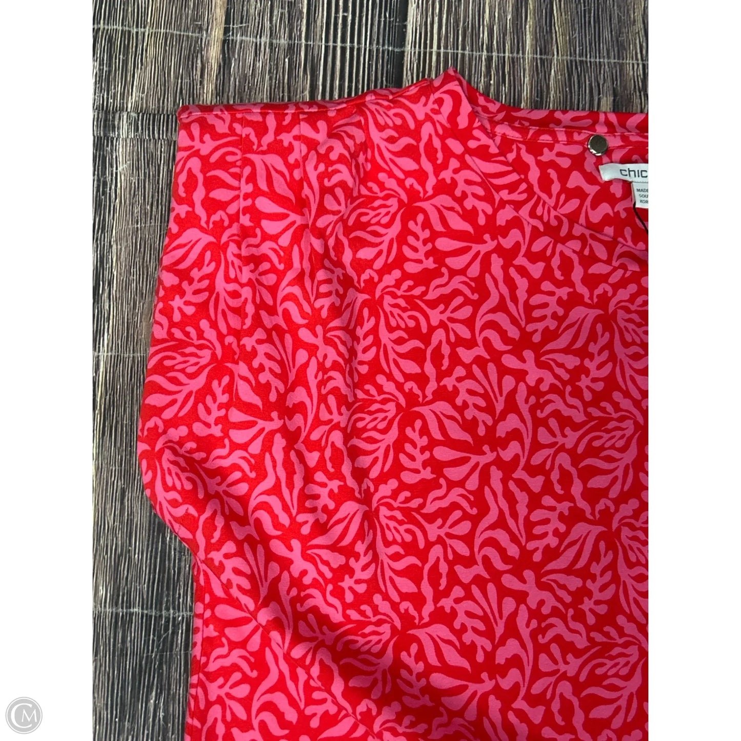 Top Short Sleeve By Chicos In Pink, Size: M