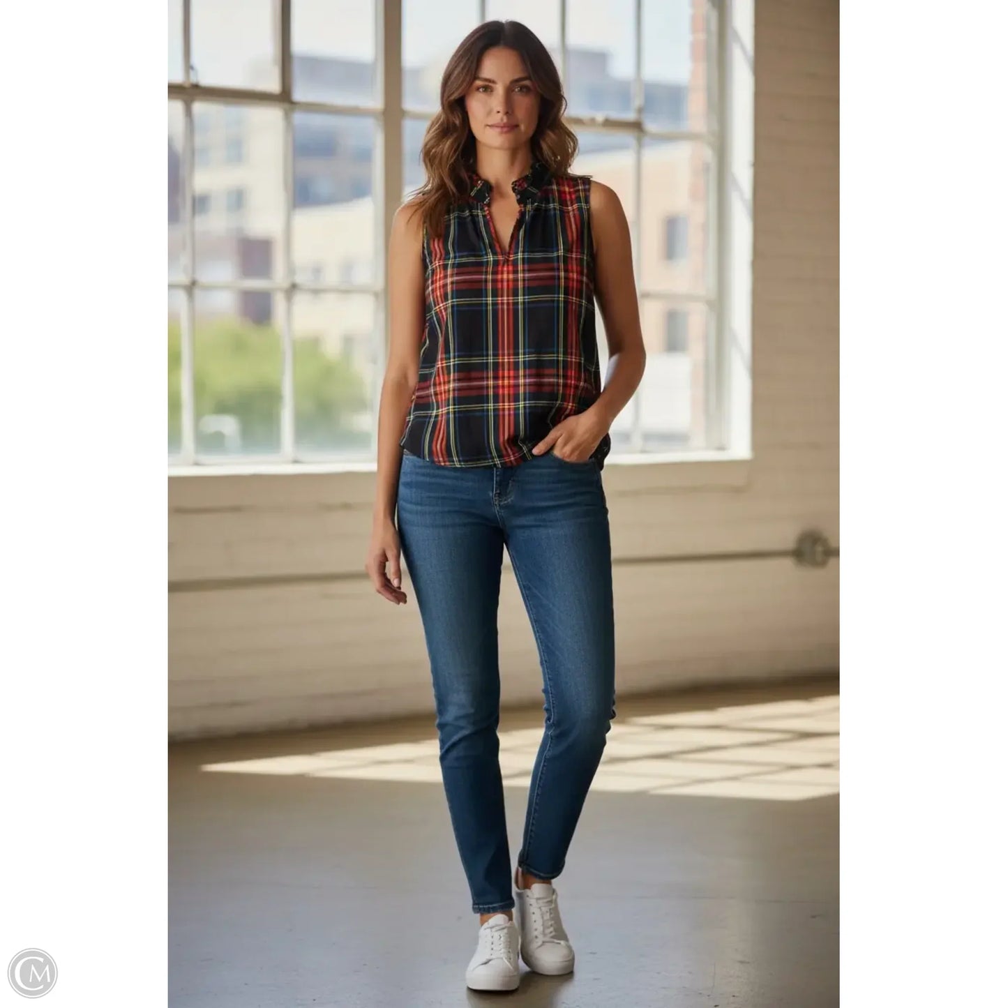 Tank Top By J. Crew In Plaid Pattern, Size: Xs