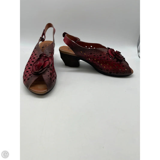 Shoes Heels Block By Spring Step In Red, Size: 10.5