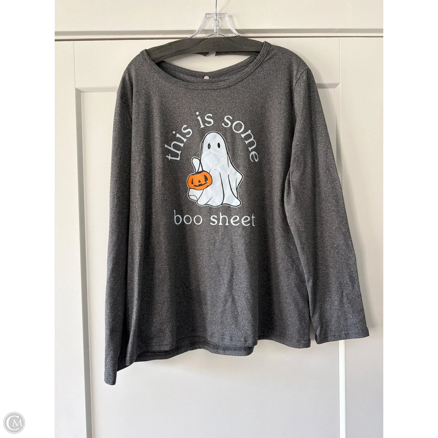 Top Long Sleeve Basic By Clothes Mentor In Grey, Size: 1x