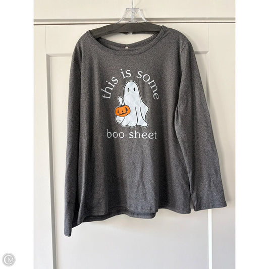 Top Long Sleeve Basic By Clothes Mentor In Grey, Size: 1x